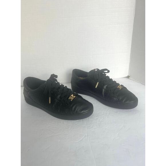 Michael Michael Kors Colby Black Leather Low Top Lace Up Sneakers 10M - Picture 2 of 12